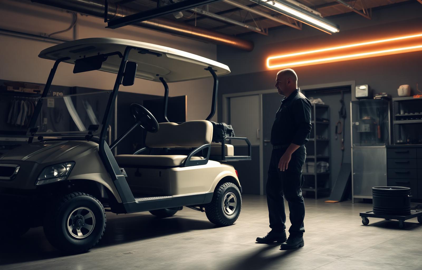 Mr Golf Cart service technician working on a premium cart